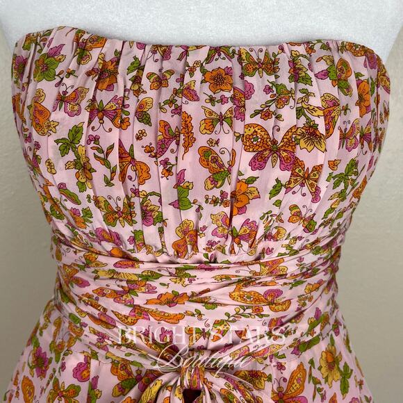 Extremely Rare Vintage Butterfly Dress ASO Charlie Monster In Law Strapless JLO - Picture 12 of 14